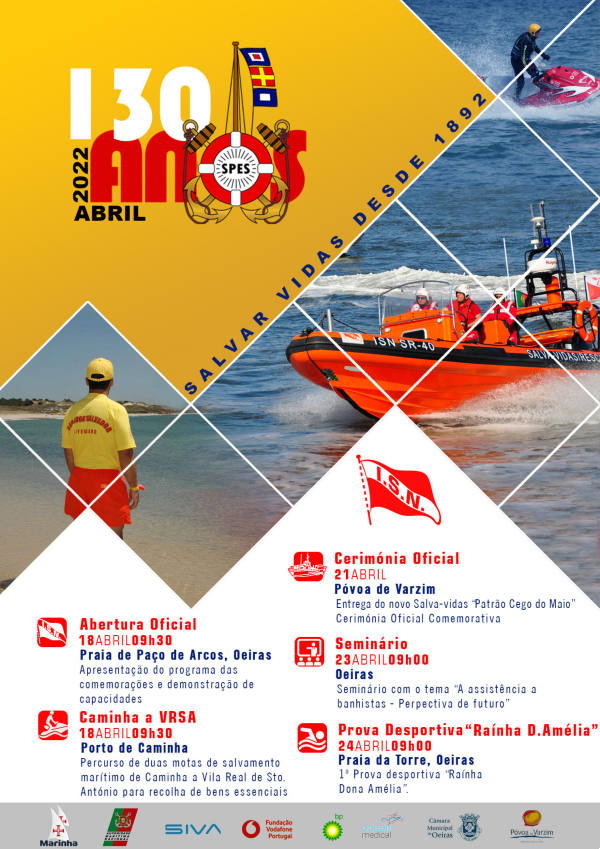 Cartaz das comemorações dos 130 anos do ISN